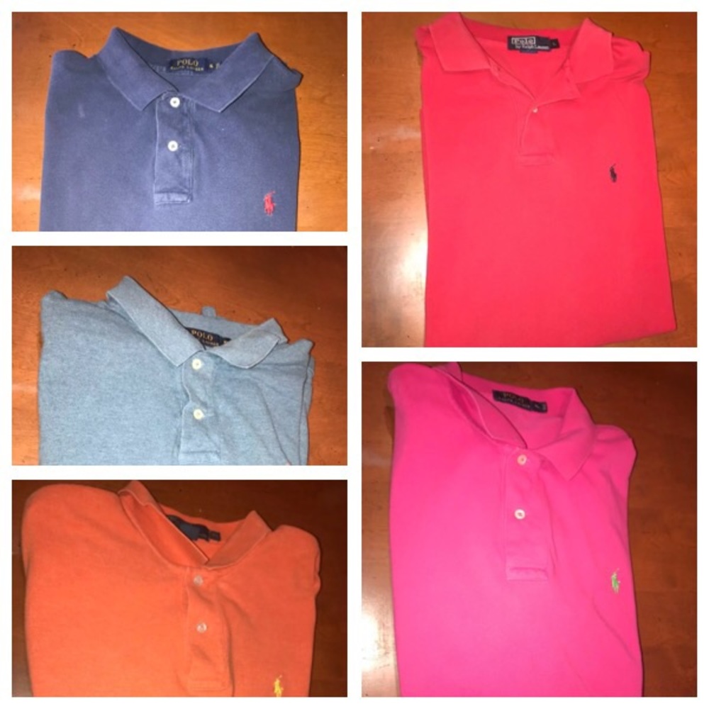 Lot of 5 Ralph Lauren men’s polo shirts size XL